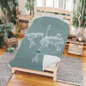Travel blanket, polar blanket, traveler gift, polar blanket, arctic polar blanket, camping blanket, excursion blanket, car blanket, camper.