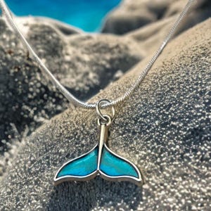 Whale tail pendant necklace, mermaid necklace, mermaid pendant, mermaid tail, whale tail pendant, surfer necklace, surf, sea