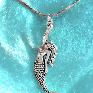 Mermaid necklace, mermaid pendant, mermaid jewelry, little mermaid necklace, summer necklace, sea necklace, summer necklace, surfing, MUSE OF THE SEA.
