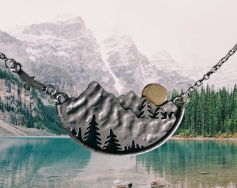 Mountain pendant necklace, mountain range necklace, mountain charm, for hiker, gift for traveler, backpacker, NANGA PARBAT.