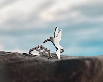 Kolibri-Ring, Kolibri-Schmuck, Vogel-Ring, Natur-Ring, Damenring, Geschenk für sie, Geschenk, Kolibri, Reise, Vogel.