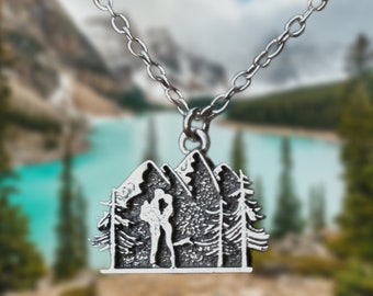 Mountain necklace, mountain gift, mountain pendant, mountain charm, mountain range necklace, couple necklace, traveler necklace.