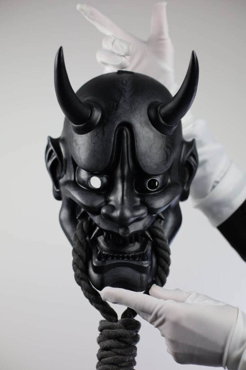 Máscara japonesa Hannya Máscara negra Hannya Máscara Oni Etsy México