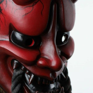 Red Hannya Japanese Mask For Any Size, Wall Decor, Halloween