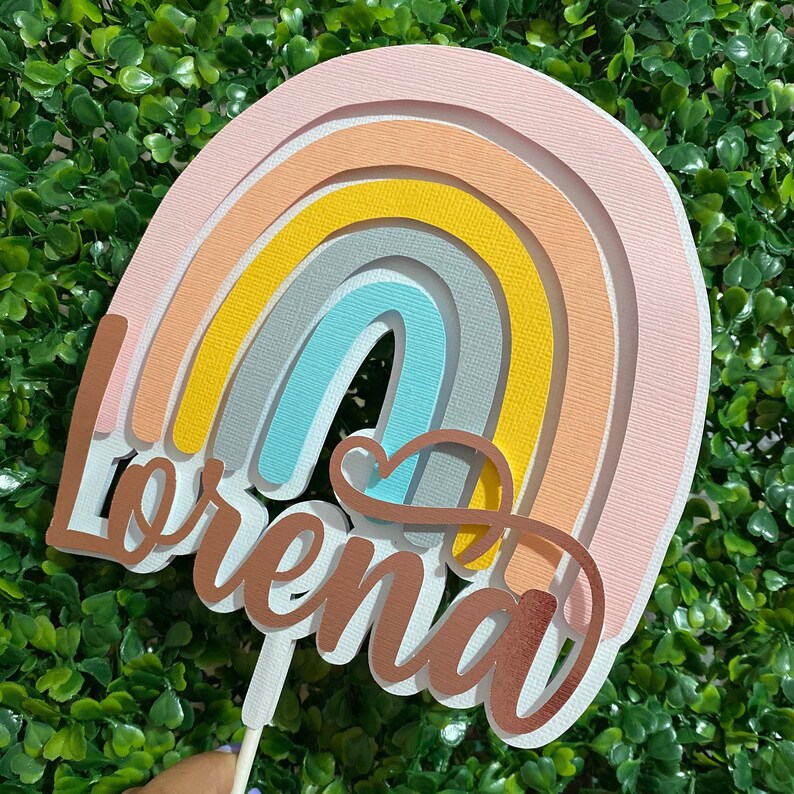Boho Rainbow Cake Topper Rainbow Cake Topper Rainbow Party Decorations