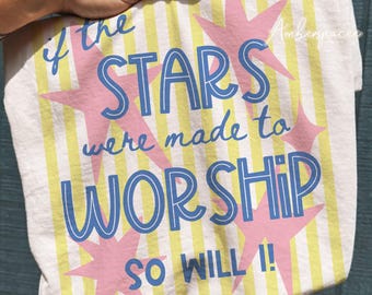 If The Stars Were Made To Worship Png Svg, Faith PNG, Religious PNG, Whimsy Png, Dainty Png, Stripes Jesus Fan Shirt Design Svg Cut File