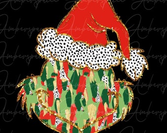 Mean one Coquette glitter png, Kids Santa Design, Bow Brushstroke Png, Christmas Grinc Png, Brushstroke Green Guy Png, Grincy Christmas Png