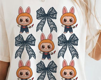 Halloween Labubu Coquette Bow Png, Horror Halloween Png,Horror Characters Png, Halloween Png,Retro Halloween Png,Scary Movies Png,Horror Png