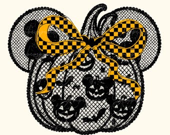 Coquette black lace pumpkin PNG, Halloween Pumpkin Png, Mouse Pumpkin png, Pumpkin Season png, Girly Halloween png, Pumpkin Cherries png