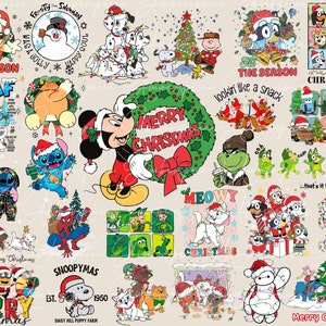 Christmas Cartoon Bundle Png, Kid Christmas Png, Christmas Dog Png, Christmas Cat Png, Christmas Mouse Png, Christmas Car Png, Snowman Png