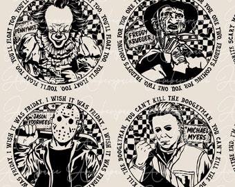 Halloween Horror Movie Killers PNG SVG, Halloween Svg, Halloween Horror Friends Svg, Horror Movie Svg, Friends Halloween Svg Cut File