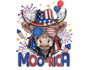 Amerikaanse koe, westelijke 4 juli koe achtergrond png, koe sublimatie ontwerp, Amerikaanse vlag Highland koe png, zonnebloem koe png, cowboy koe png