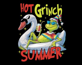 Grinc png, hot mom summer png, adult humor png, summer png, dtf, dtg, sublimation design, Hot Grnich summer, summer vacation, trendy png