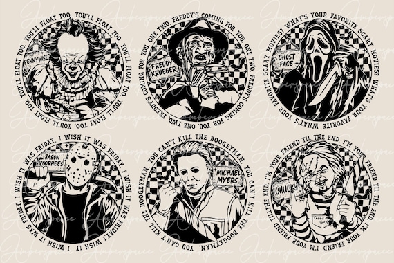 Halloween Horror Movie Killers PNG SVG, Halloween Svg, Halloween Horror Friends Svg, Horror Movie Svg, Friends Halloween Svg Cut File