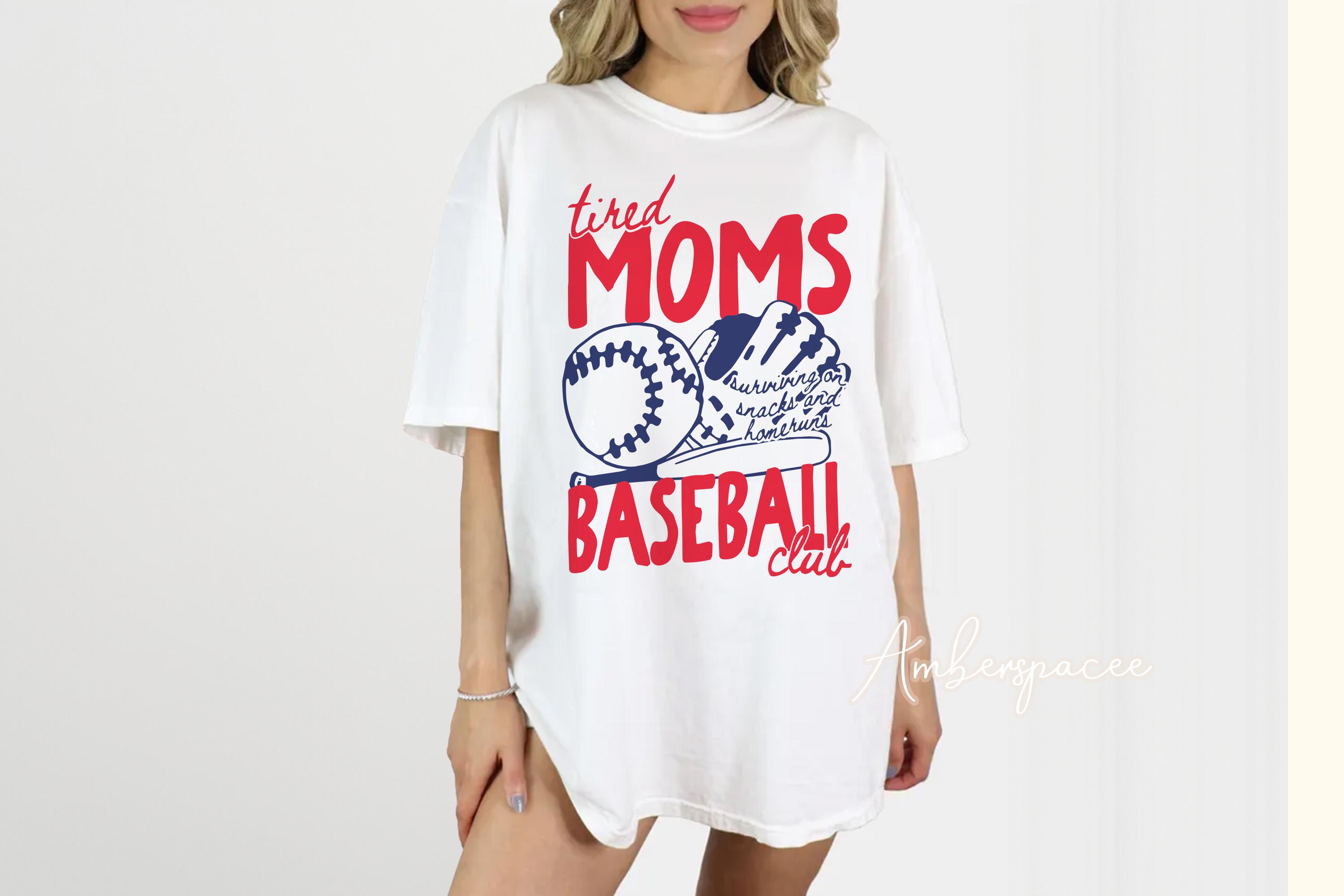Tired Moms Baseball Club Png Svg, Retro Baseball Mama Svg, Funny ...