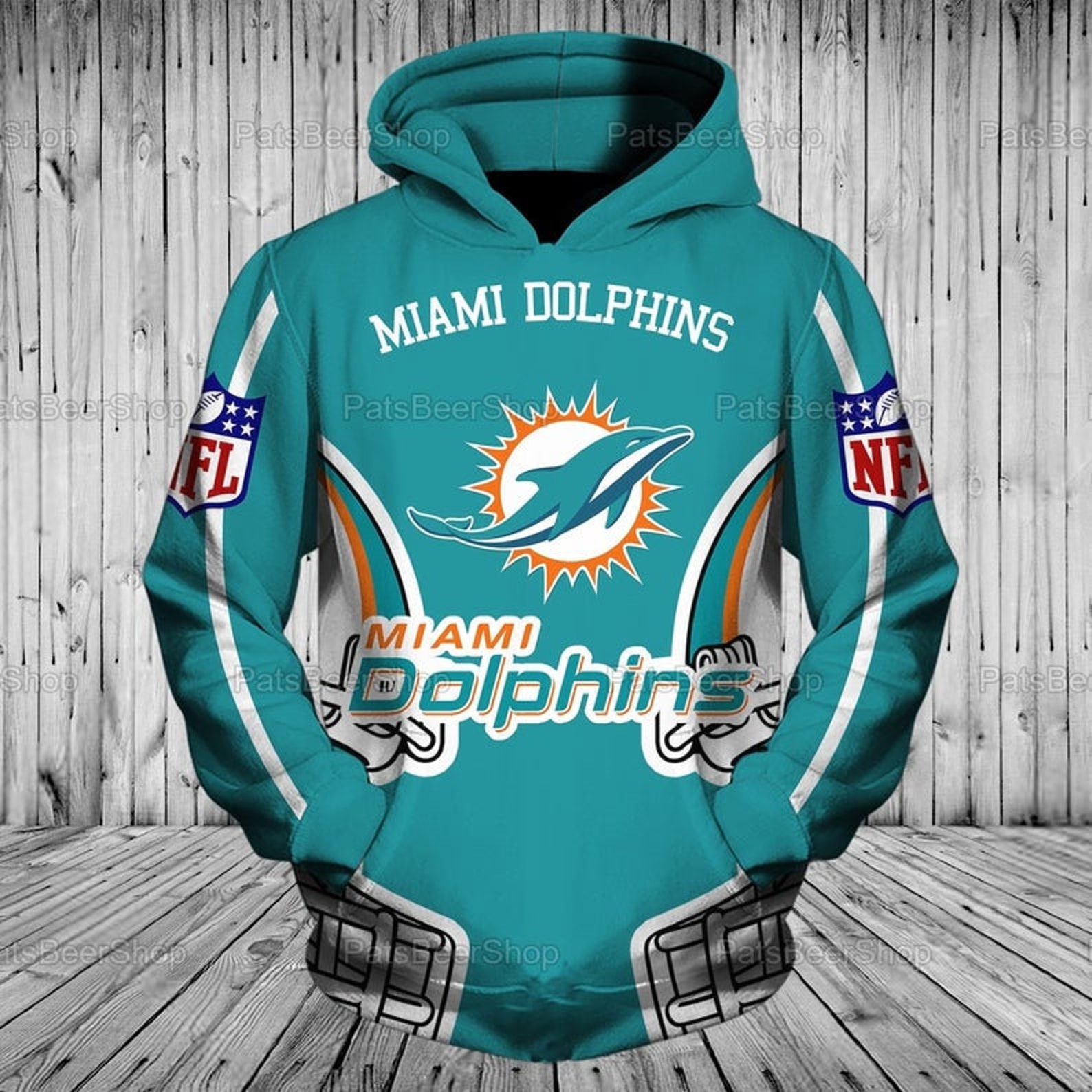 Miami Dolphins NFL Helmet Hoodie Dolphins Hoodie-Sweater | Etsy