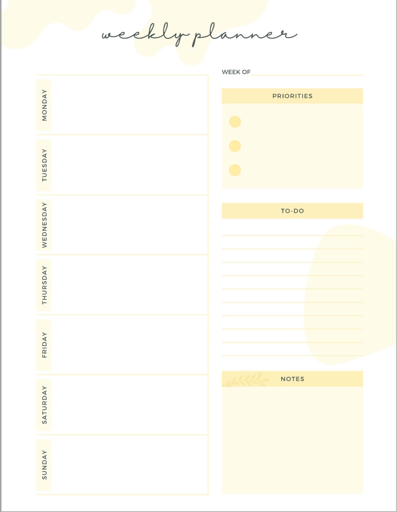 Clean & Simple Weekly Planner / Weekly Planner / Printable Planner - Etsy