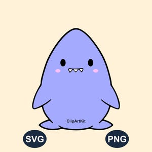 Kawaii Shark SVG PNG - Cute Doodle Sea Animal Clipart for Crafts & Stickers