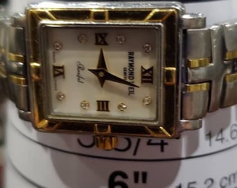 Vintage Raymond Weil 9630 Parsifal Mother of Pearl Dial Diamonds