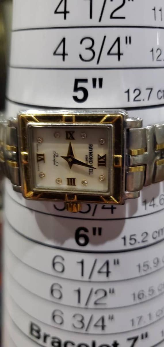 Raymond Weil Parsifal Stainless With Diamond Dial Watch-RARE Vintage Raymond Weil 9630 Parsifal Mother of Pearl Dial  main image 3