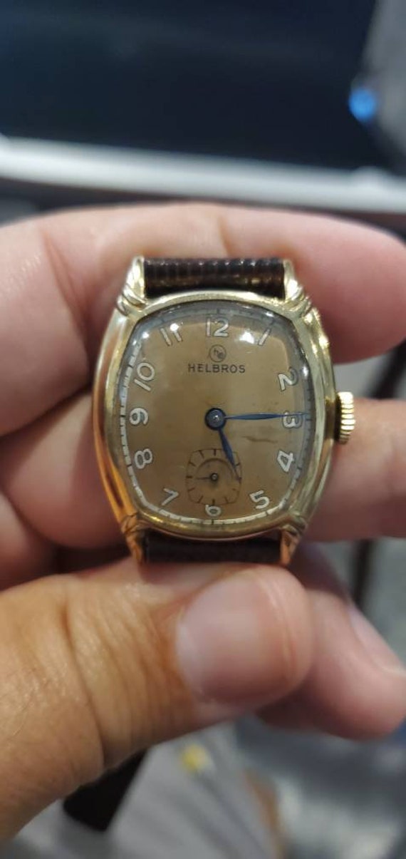 Rare Vintage Helbos 17 Jewel Gold Filled Mechanic… - image 3