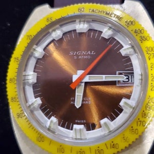 Signal All Guard Very Rare Vintage Swiss Signal Allguard Diver 17 Jewels Men's Watch - Etsy