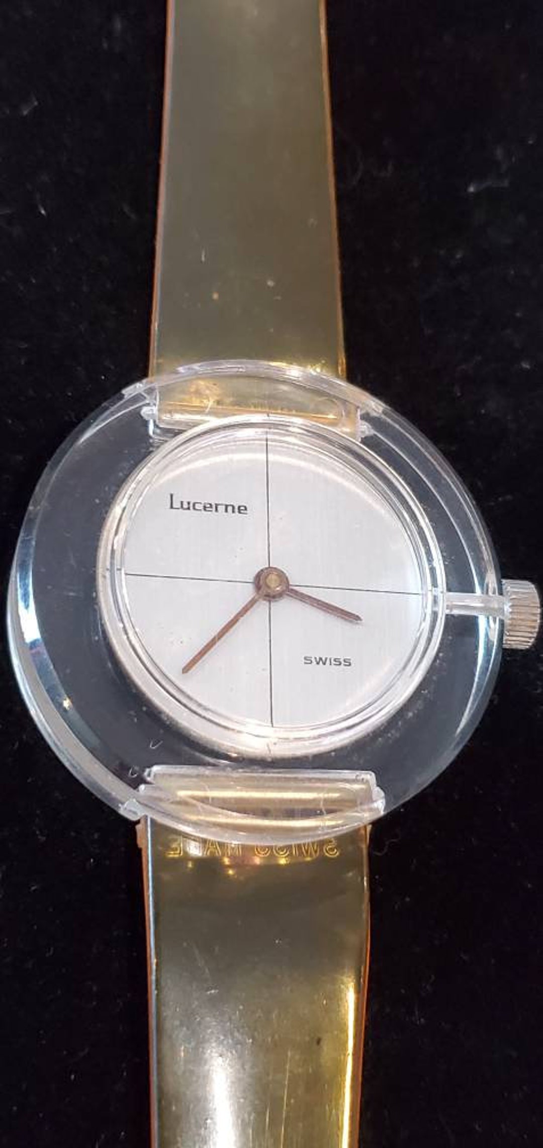 Vintage Lucerne Lucite Manual Wind Swiss Made Ladies Watch Etsy