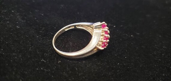 Sterling Silver 14 Ruby Cluster Woman's Ring Size… - image 6