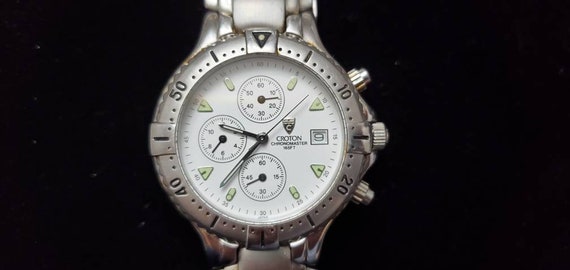 Croton Chronomaster Stainless Steel Quartz Mens Watch Etsy
