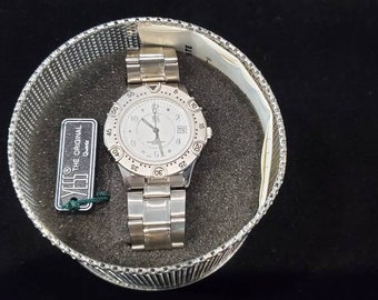 YESS Stainless Steel White Dial Quartz Mens Watch NOS