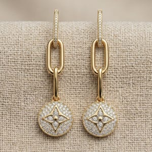 Moissanit örhänge i 925 sterlingsilver, handgjorda smycken med födelsesten, förgyllda bohemiska örhängen, frieri-örhänge i present