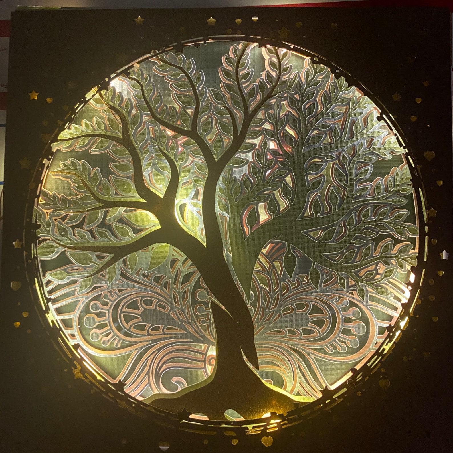 Tree of Life lightbox SVG Layered mandala shadowbox 3D | Etsy