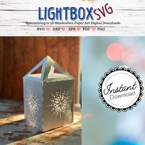 Paper Lantern SVG luminary Mandala Wedding Shower centerpiece decor or gift box Cricut Template Cut Files
