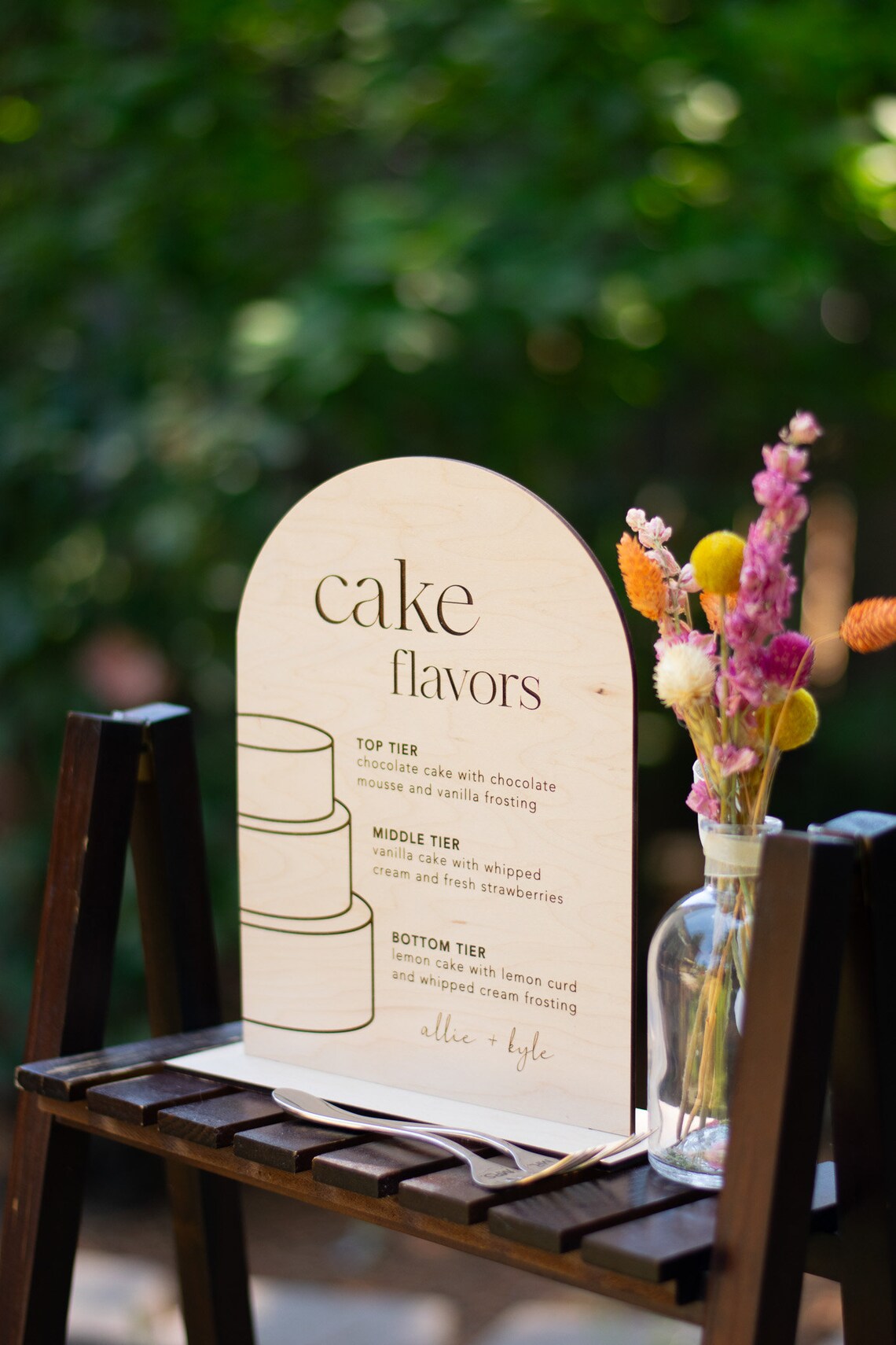 Cake Flavors Sign for Wedding, Dessert Table Sign, Custom Cake Menu ...