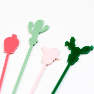 Cactus Drink Stirrers, Succulent Party Decorations, Palm Springs Bachelorette Party, Cactus Baby Shower, Desert Theme Party, Bridal Shower