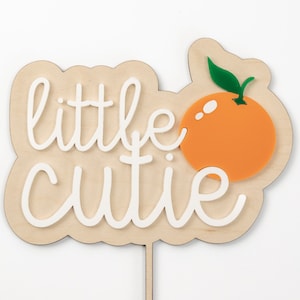 Little Cutie Cake Topper, Orange Theme Baby Shower, Citrus Birthday Decorations, First Birthday Cake Topper, Second Birthday