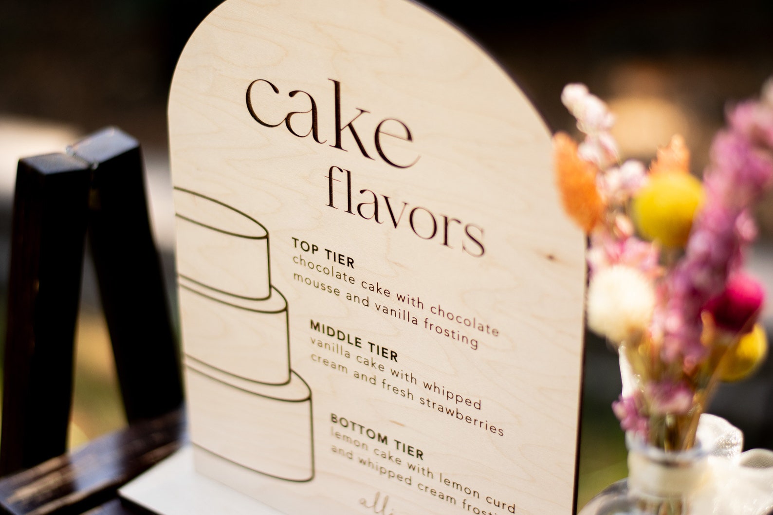 Cake Flavors Sign for Wedding, Dessert Table Sign, Custom Cake Menu ...