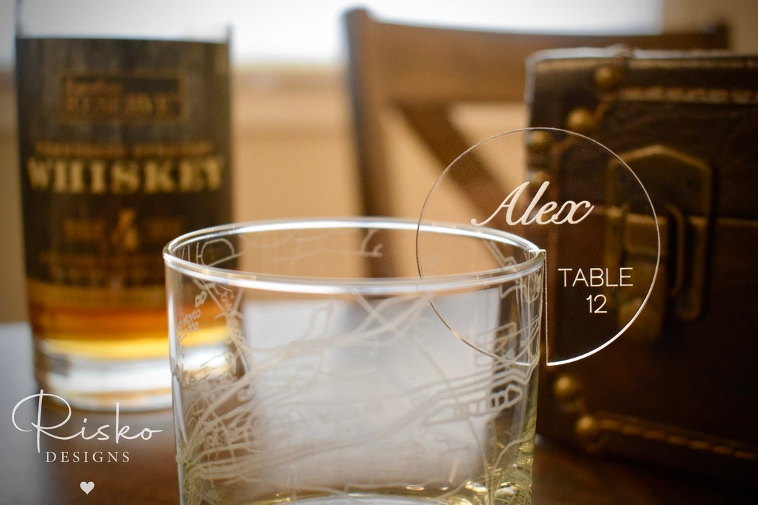 Personalized Drink Markers, Acrylic Drink Charm, Wedding Name Cards