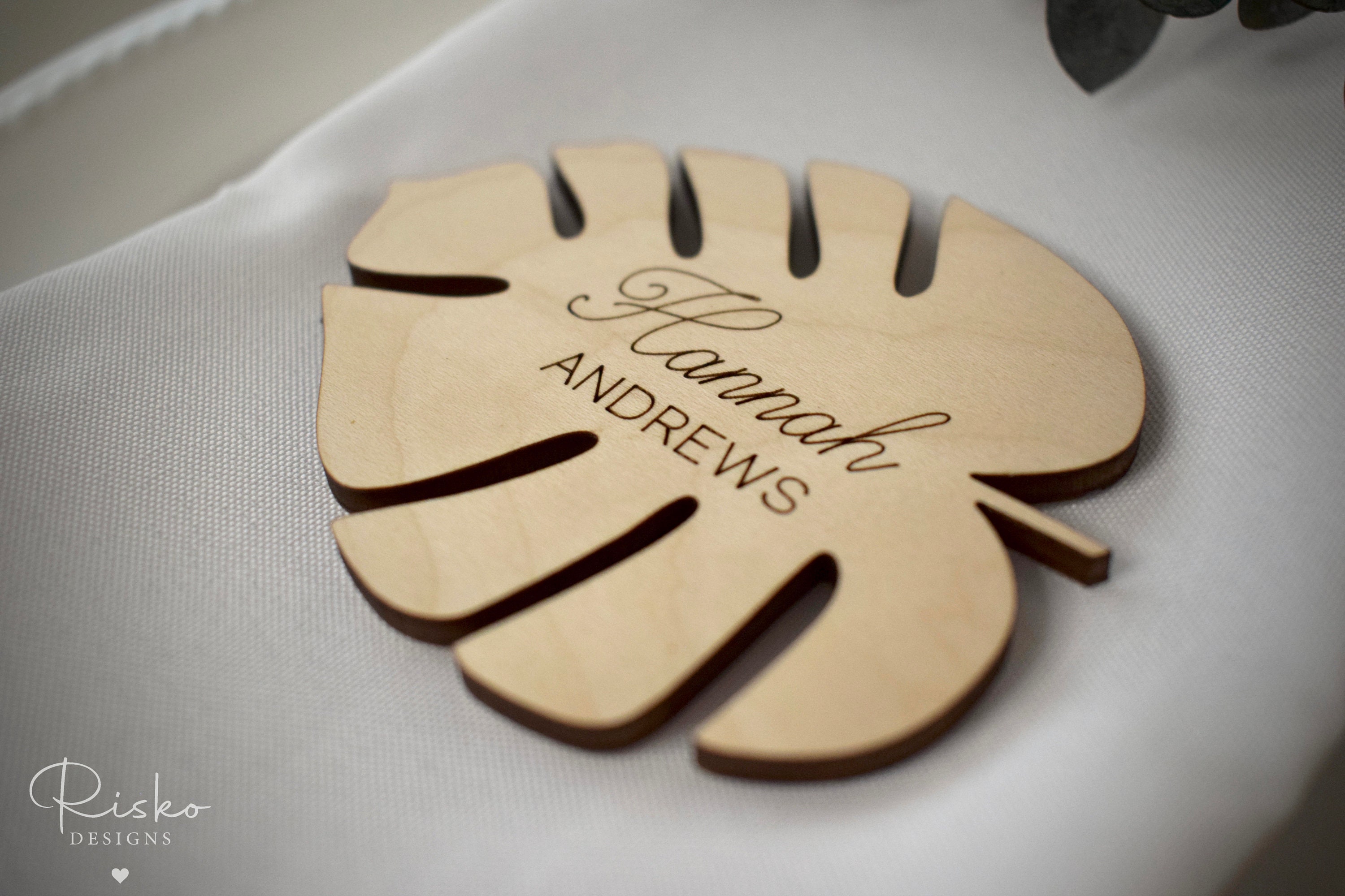 Palm Leaf Place Cards Monstera Name Cards Tropical Wedding Etsy