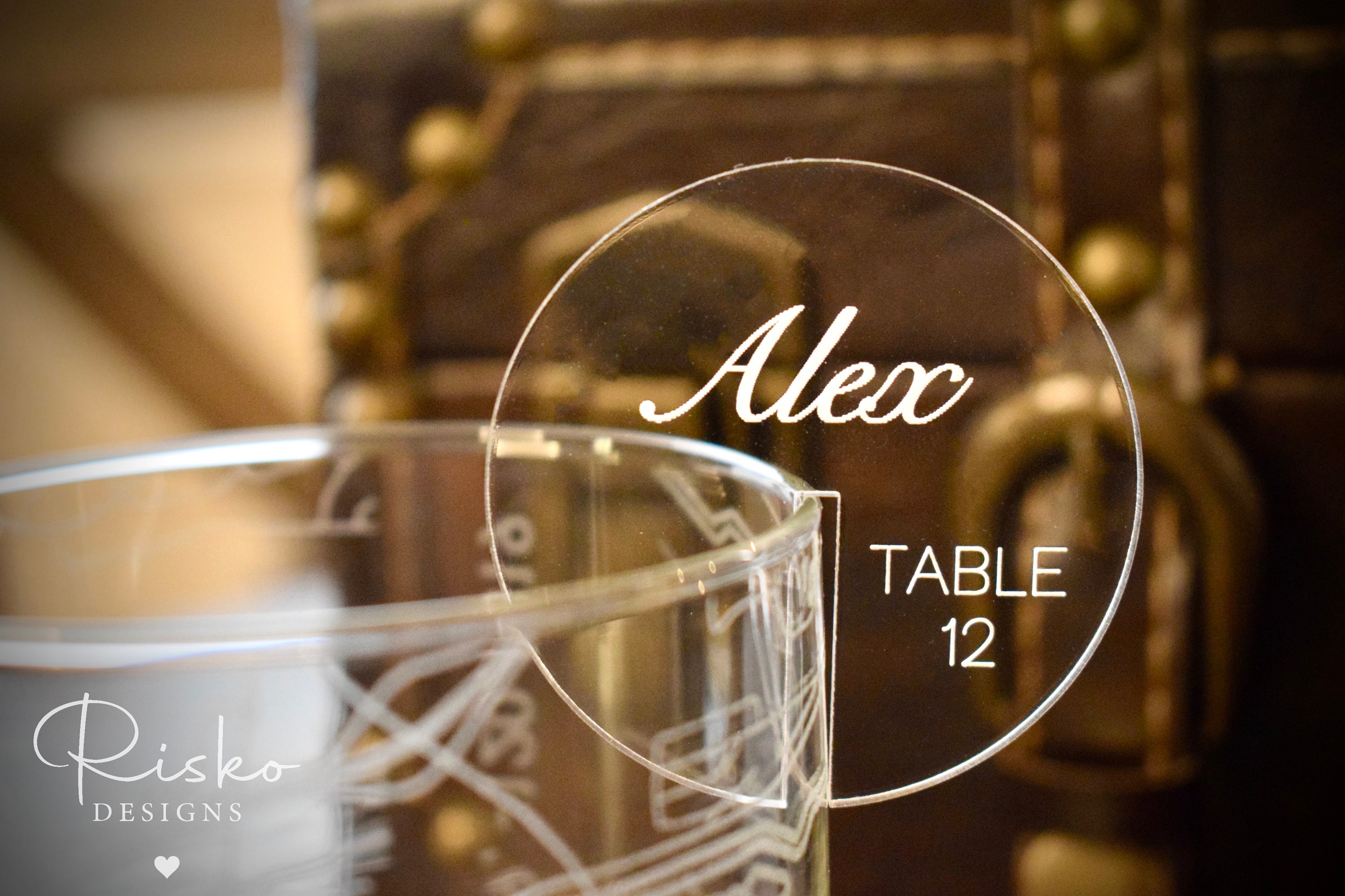 Personalized Drink Markers Acrylic Drink Charm Wedding Name Etsy