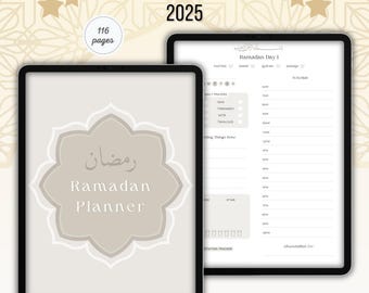 Islamischer Ramadan Planer 2025: tägliches Journal, Salah & Quran Tracker (Digital)
