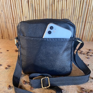 Męska torba na ramię ze skóry licowej, torba podróżna, skórzana torba na ramię, męska torba na klatkę piersiową, torba na ramię vintage, prezent dla niego/mężczyzn