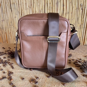 Leather crossbody bag for men, Leather shoulder bag , Gift for him , Men&#39;s purse with multiple pockets