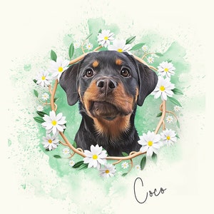 Ritratto di animale domestico personalizzato ad acquerello / Ritratto commemorativo di cane / Ritratto digitale / Arte personalizzata per animali domestici / Stampa di animali domestici / Ritratto commemorativo di cane / Regalo di Natale