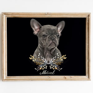 Ritratto di animale domestico personalizzato ad acquerello / Ritratto commemorativo di cane / Ritratto digitale / Arte personalizzata per animali domestici / Stampa di animali domestici / Ritratto commemorativo di cane / Regalo di Natale