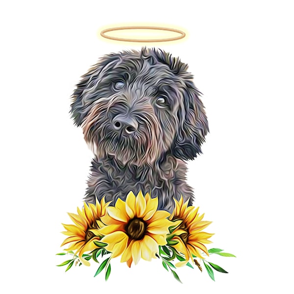 Custom Watercolor Pet Portrait | Dog Memorial | Digital portrait | Custom Pet Art | Pet Print | Memorial Dog Portrait |Christmas Gift
