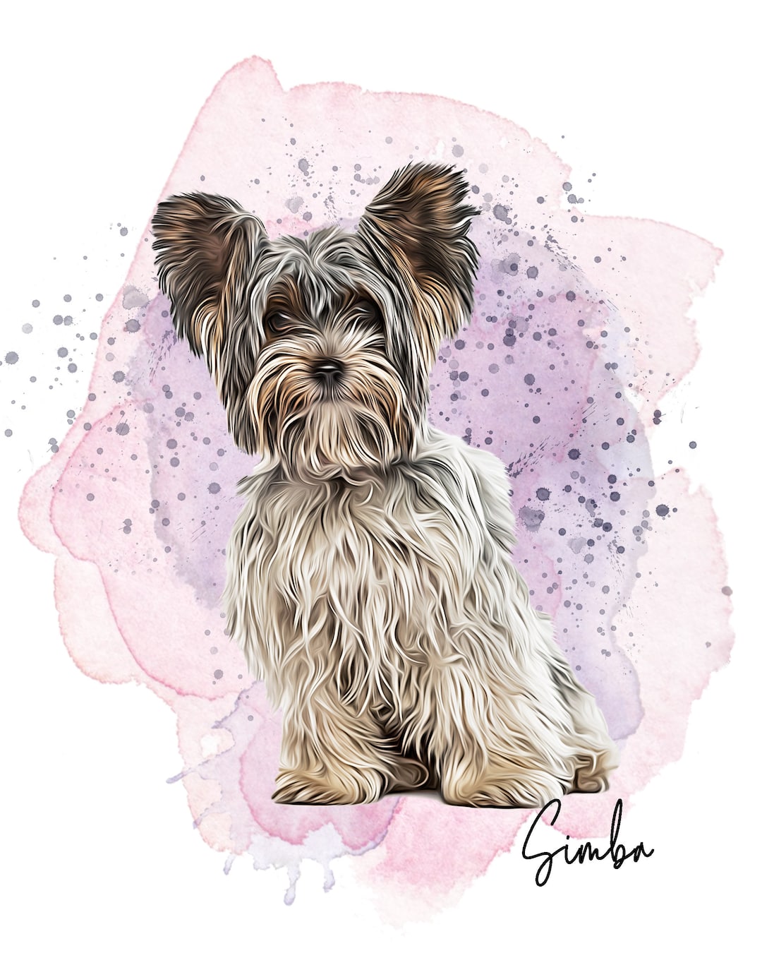 Custom Pet Portrait | Dog Memorial Watercolor | Personalized Pet Gift ...