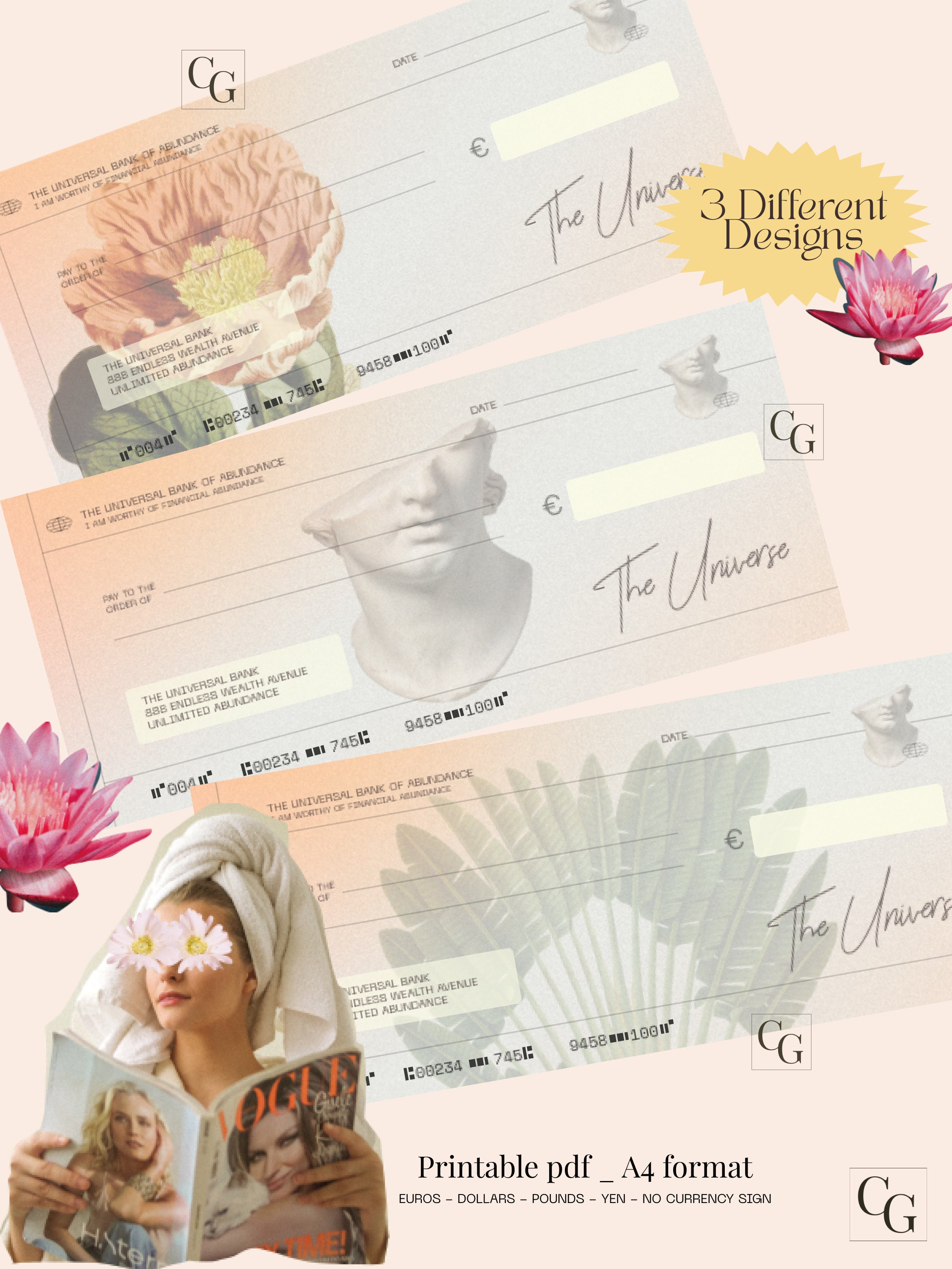 Manifestation Checks Printable Abundance Checks Law Of Etsy