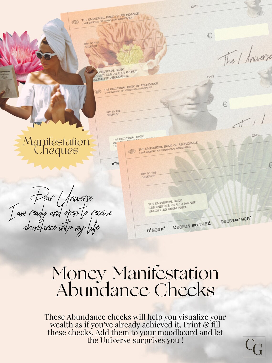 Manifestation Checks Printable Abundance Checks Law Of Etsy