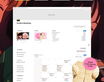 Notion Creative Marketing Template – Brand Strategy, Content Planner